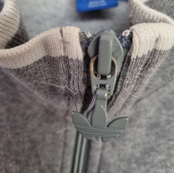 Adidas Originals grey zip through sweater sz large - Picture 5 of 8